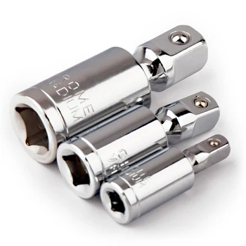 

3Pcs/set Universal Joint Set Ratchet Angle Extension Bar Socket Adapter Kit Corrosion Resistant Chrome Finish