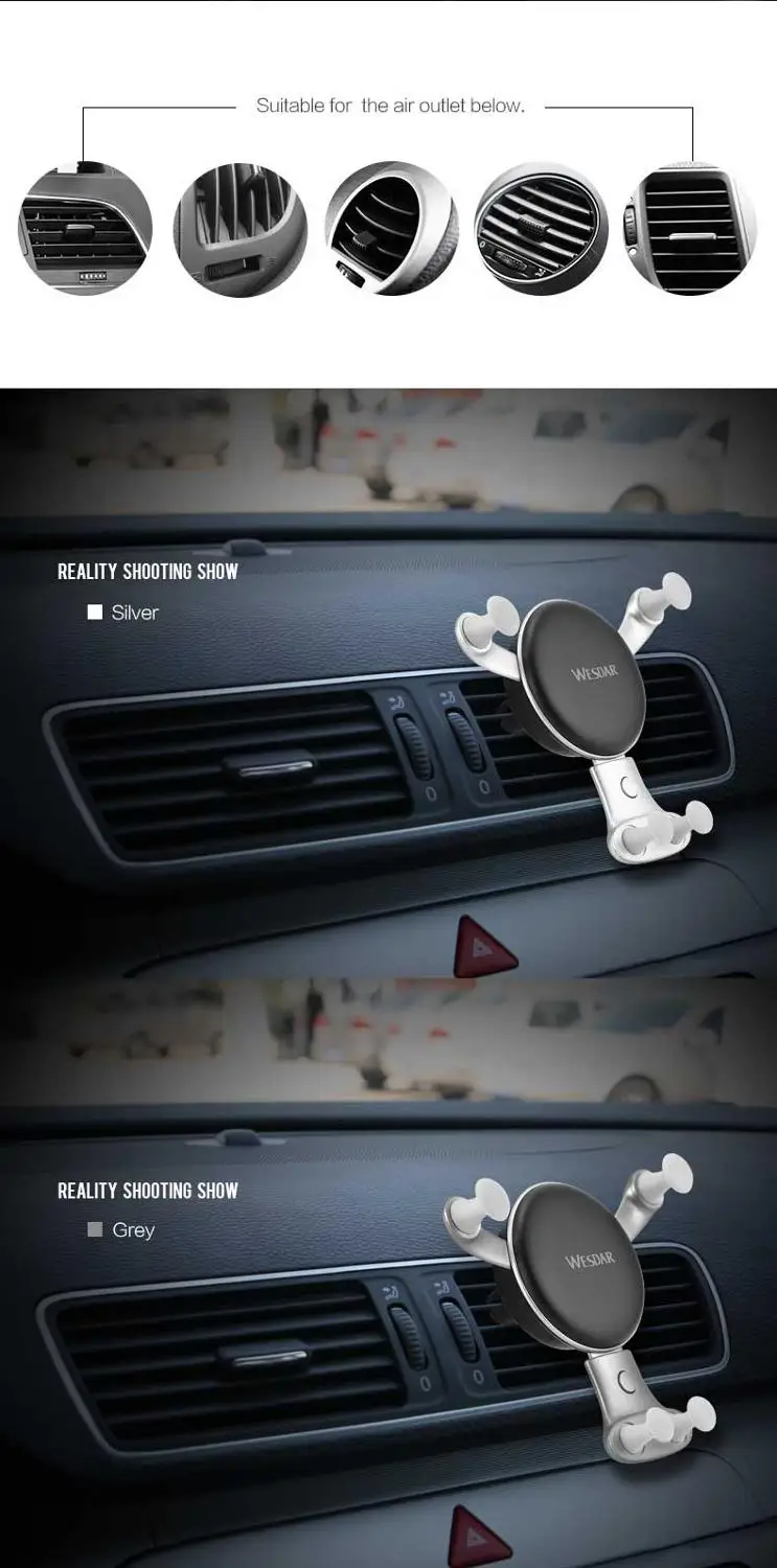 WESDAR 10 Вт автомобильное беспроводное зарядное устройство Быстрая зарядка для iPhone 8 X XS Max автомобильный держатель для телефона Air Vent крепление подставка для samsung S9 Xiaomi