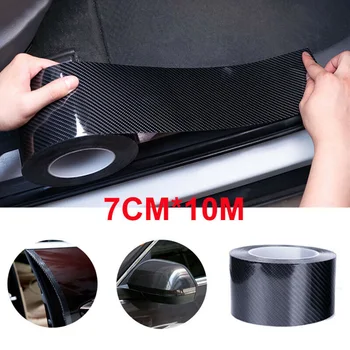 

1pc 7cm*10M Car Sticker Protective Film Carbon Fiber DIY Door Whole Body Sill Protector Edge Guard Strip Decal Wrap Durable