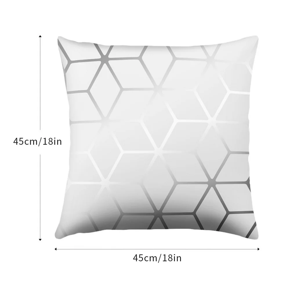 Домашние спальни пледы Чехлы для диванных подушек декоративная наволочка серый полосатый геометрический наволочка 45*45 см