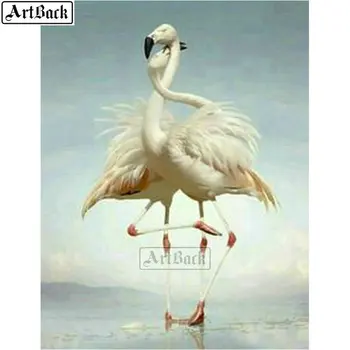 

5d full square diamond painting two cranes animal diamond mosaic 3d handmade crafts rhinestone diamond embroidery