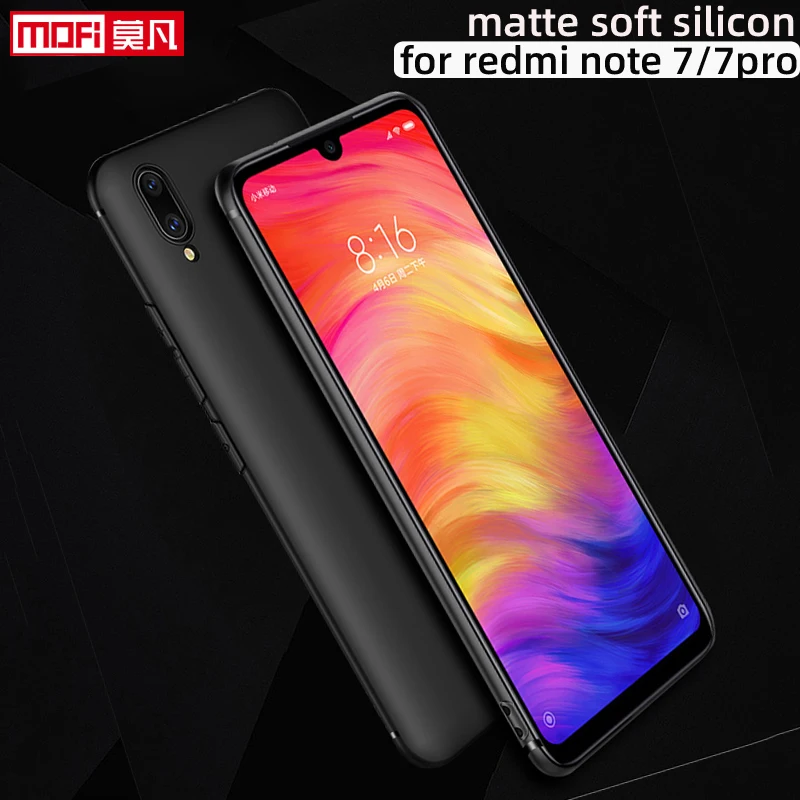Матовый чехол для xiaomi redmi note 7 pro из силикона ТПУ черный тонкий мягкий Ультратонкий