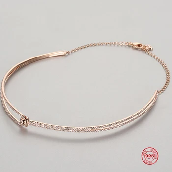 

Fashion Charm Pure 925 Silver Original 1:1 Copy, Simple Design Intellectual Clavicle Chain Necklace Female Luxury Jewelry Gifts