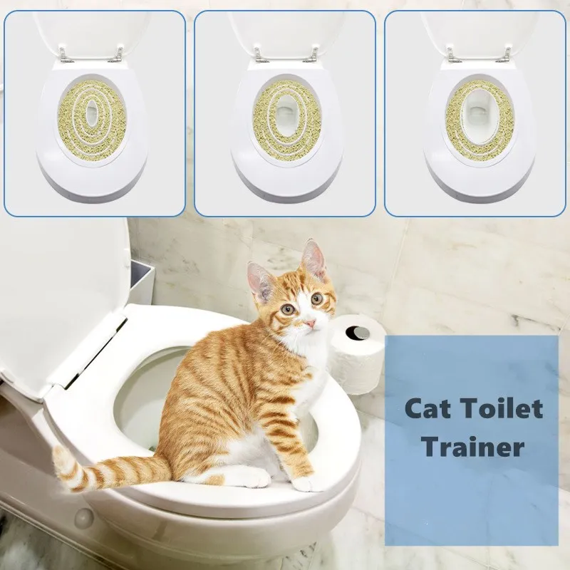 Alfombrilla de inodoro para gato doméstico, productos de plástico para mascotas, Entrenador Profesional de entrenamiento, limpieza interior
