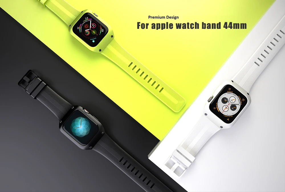 Силиконовый ремешок для часов TPU чехол для часов Apple Watch ремешок 44 мм Полная рамка Защита экрана для iWatch серии 5/4 44 мм браслет