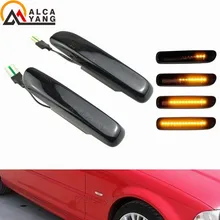 2pcs Dynamic Led Marker Light Car Side Fender Yellow Flowing Sequential Turn Signal Light 12V For BMW 3 Series E46 Car Styling 12v yellow light car signal light 5 piece