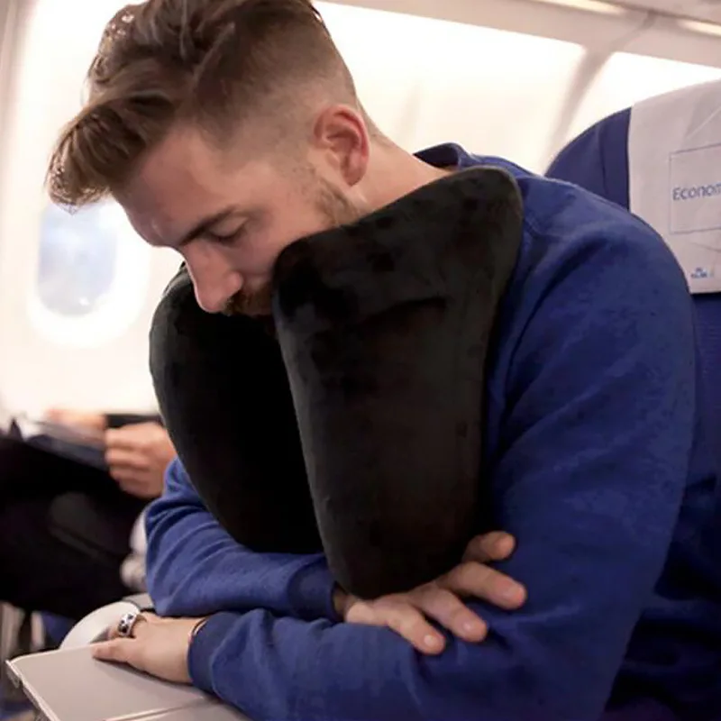 Новинка H форма надувная подушка для путешествий складной легкий ворс подушка для шеи в автомобиль сиденье офис самолет спальная Подушка