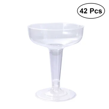 

42pcs Plastic Champagne Glasses Disposable Champagne Wine Cocktail Cups Perfect for Wedding Party (Transparent)