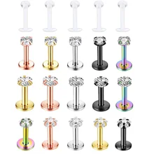 1 шт стальная кристаллическая Лабрет Monore кольца пирсинг губ Сердце Звезда Orelha хрящ Спиральные серьги гвоздик для козелка Штанга пирсинг ювелирные изделия