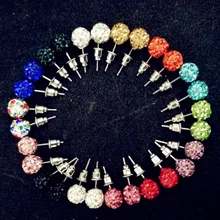 Микро хрустальный шар для дискотеки, серьги-гвоздики, без аллергии, 14 пар/упак., изящные,, Новое поступление, стразы, глиняные серьги, набор