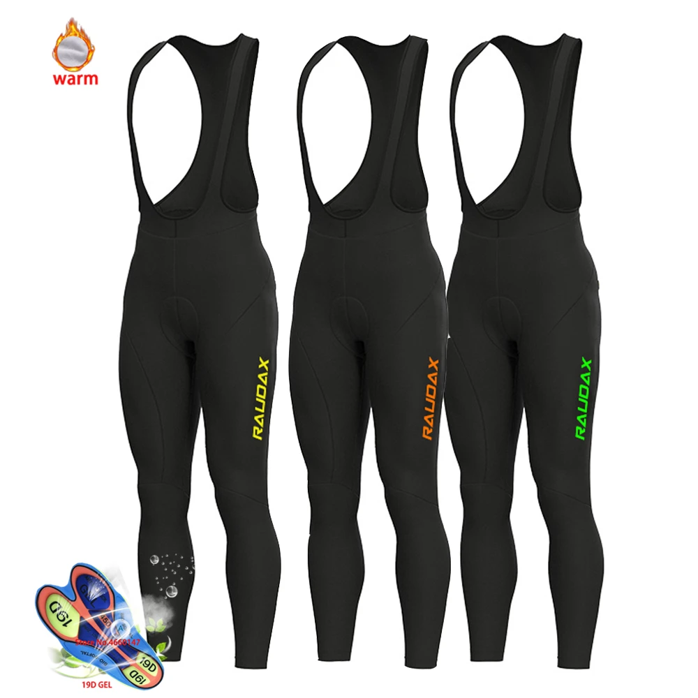 RAUDAX Winter Fleece Cycling Bib Pants Team MTB Triathlon