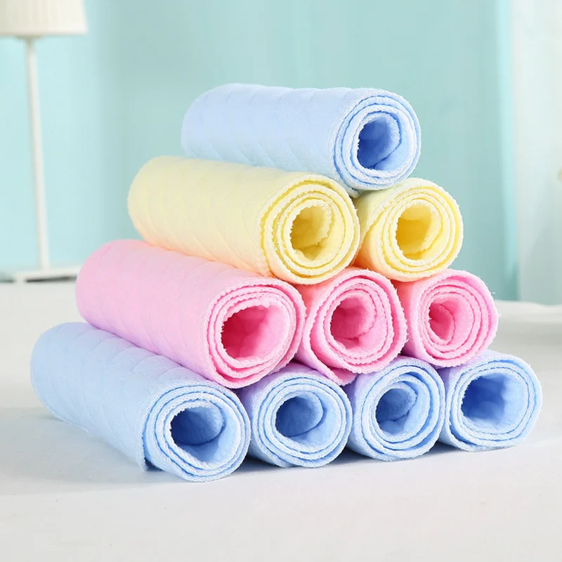 [usurpon] 5 pcs Cotton Insert Reusable Colored Baby Fitted Diaper Insert ECO Cotton Absorbent Newborn Diaper Insert