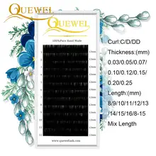 Индивидуальное наращивание ресниц 12 рядов/поднос Профессиональный шелк наращивание ресниц C/D/DD локон шелковые норковые накладные ресницы Quewel