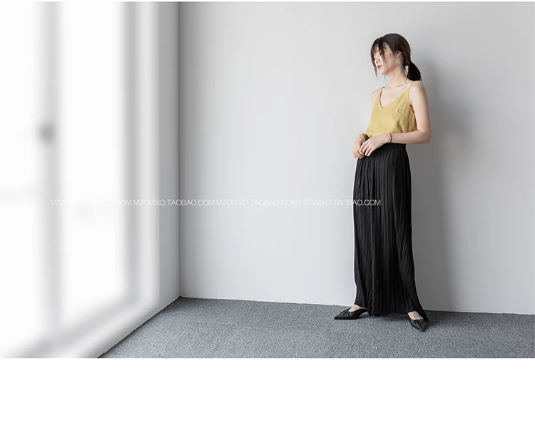 Горячая Miyake модные складные узкие soild длинные брюки Широкие брюки