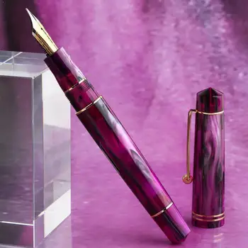 

1PC Resin Fountain Pen No. 6 BOCK Nib / MOONMAN Nib Clip Golden with Writing Beautiful Pen Converter Z9S6