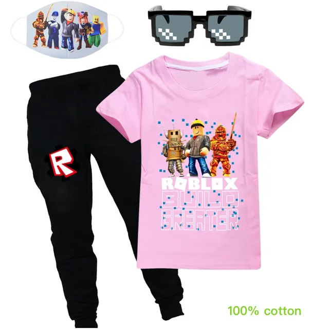 Cotton White Roblox Girls Sport Suit Teenage Autumn Girls Clothes Set Short Sleeve Top Pants Casual 2 16 Y Child Boy Clothes Game Costumes Aliexpress - girl clothes roblox