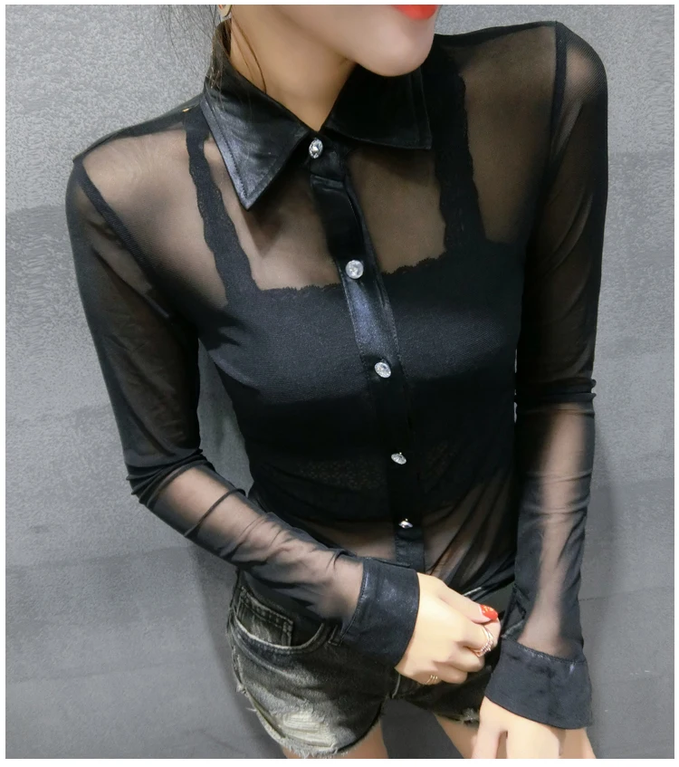 long sleeve transparent top