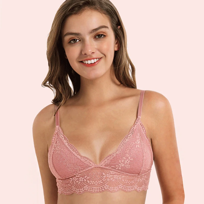 

BEFORW Lace Translucent Bras For Women Sexy Wireless Lingerie Unlined Soft Seamless Bralette Ladies Backless Bra Underwear