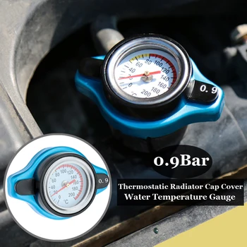 

1pc new 0.9 Bar Thermostatic Radiator Cap Cover Water Temperature Gauge Silicone seal design direct bolt-on for most cars