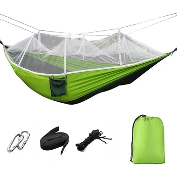 

Promotion! Portable Foldable Double Camping Hammock Mosquito Net Tree Hammocks Tent Travel Bed for Hiking Camping