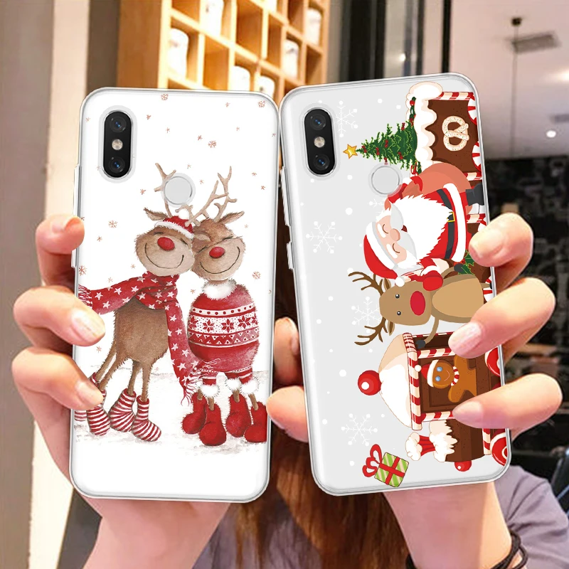 

Case For Xiaomi Redmi Note 7 K20 6 5 3S 4 Pro Plus S2 6A 4X 4A 5A Go Christmas Cartoon Clear Case For Redmi Note 7 Pro Soft TPU