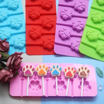 

6 even as life sweet cat's paw silicone chocolate mold, silicone lollipop mold