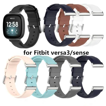 

For fitbit versa 3 smart watch band genuine leather strap for fitbit sense/versa3 watchband Bracelet wristband watch Accessories