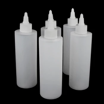 

5pcs 8oz Empty Bottle White Pigment Storage Container Holder Jar