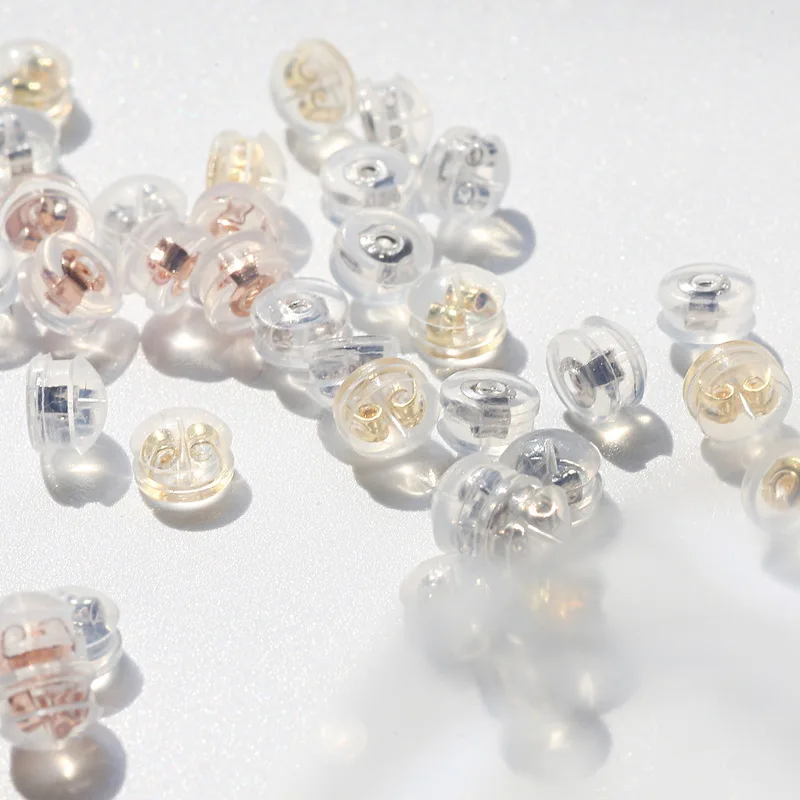 

6pcs 12pcs Clear Silicone Copper Earring Backs Ear Plugging for Padded Mushroom Ear Piercing Body Jewelry Making Accessories