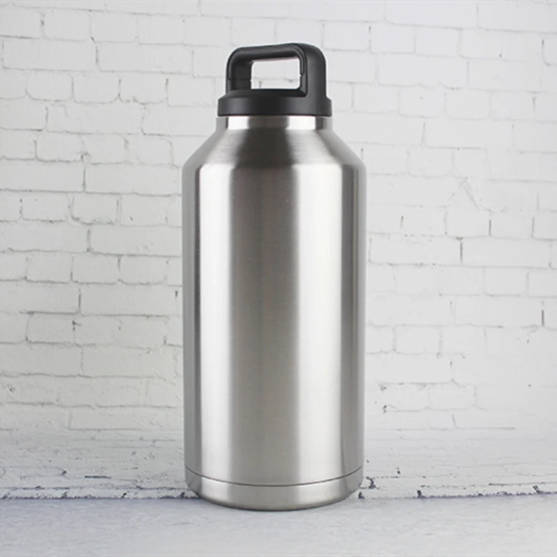 64oz bottle 10 шт./партия бутылка для воды 64 унций 1900 мл Спортивная фляжка кружка для путешествий широкий, из нержавеющей стали рот 2 стены изолированные вакуумной герметичности с мешком - Цвет: 64oz bottle