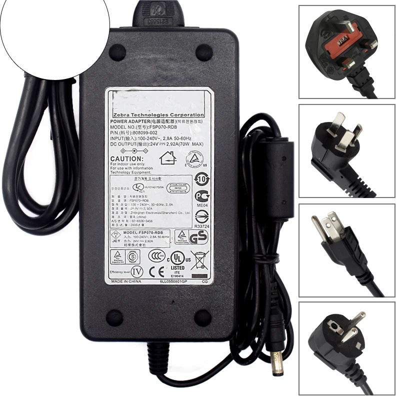 

For Zebra GK420d GK420t Thermal Label Printer Charger Adapter FSP070-RDB 24V 2.92A - Used