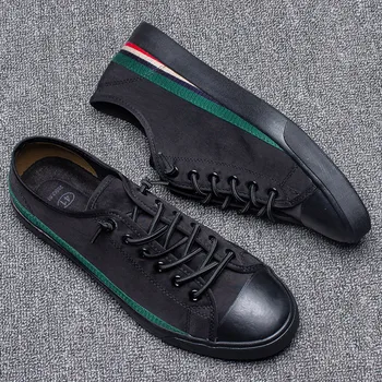 

2020 New Fashion Men Vulcanized Shoes Breathable Elastic Band Designer Sneakers Spring/Autumn Men Loafer Canvas Flats BD20030