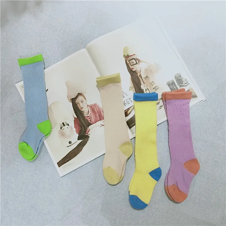

2019 Spring New Style CHILDREN'S Socks Baby Head with Color Separation Tube Socks Gold Lines Edison Screw-Transfer Hosiery Hollo