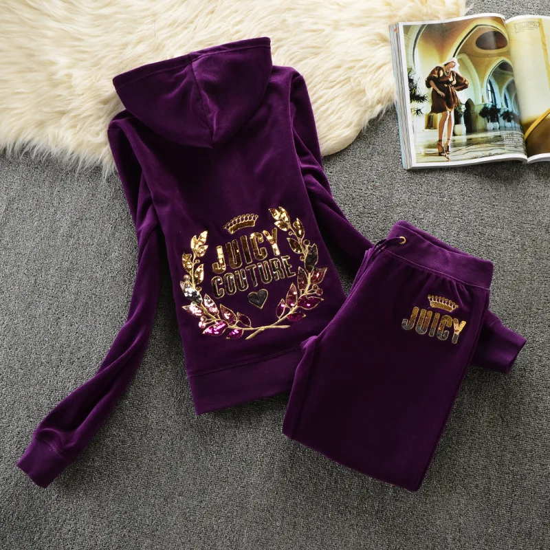 

2019 Autumn New Style Scattered Leg Slim Fit Slimming Sequin Fashion Casual WOMEN'S Suit Sports Swan WOMEN'S Suit