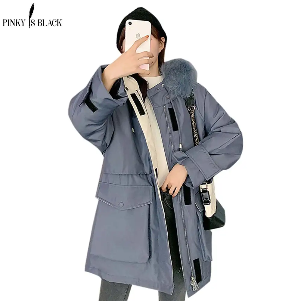 

PinkyIsBlack Long Parkas 2020 New Autumn Military Winter Jackets Women Coats Thick Warm Big Fur Hooded Winter Coat Jacket Women