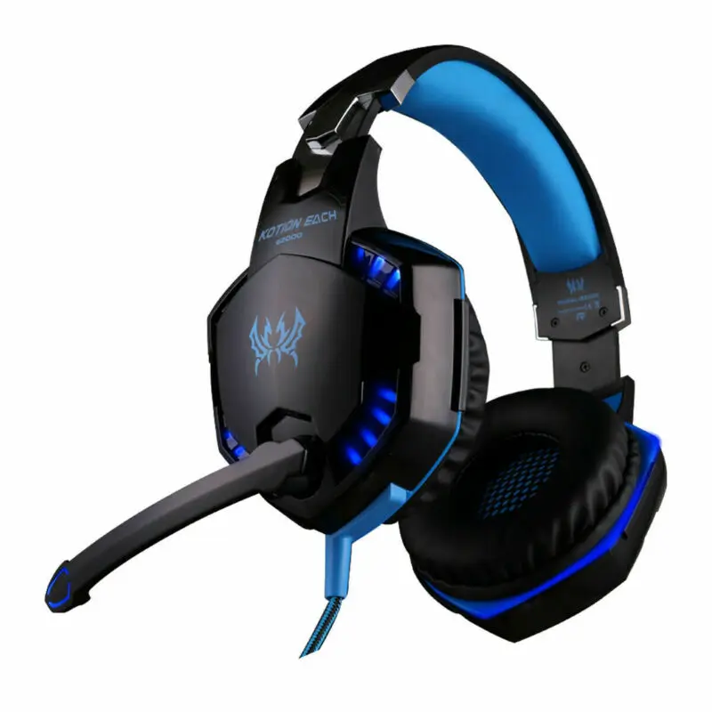 Each G2000 3 5mm Stereo Gaming Headset Mic LED Light Headphones For PC MAC PS4 Xbox ONE 360