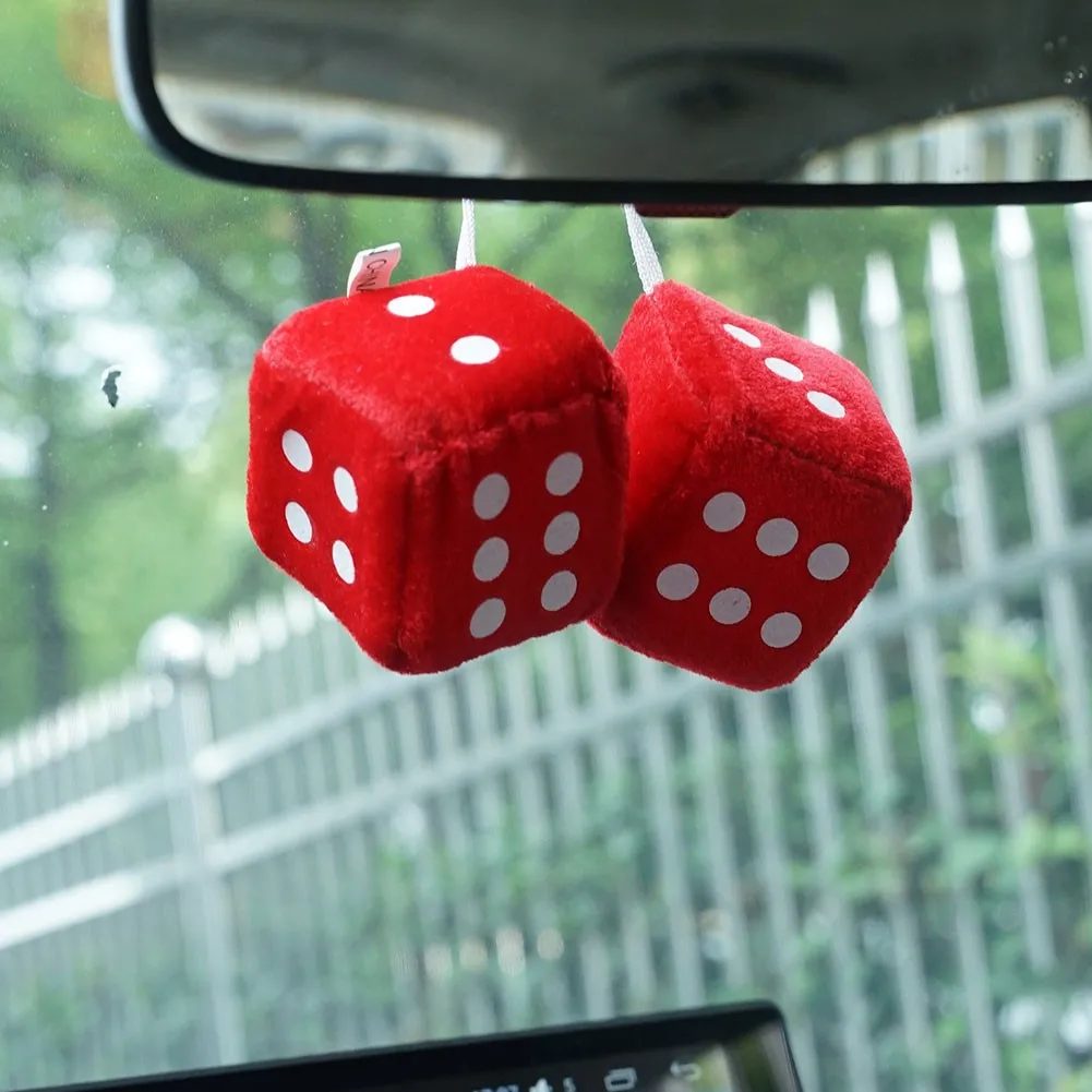 1 пара Fuzz Dice Dots зеркало заднего вида подвесные украшения аксессуары для салона