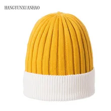 Шерстяные кашемировые зимние шапки для женщин высокого качества теплые женские повседневные полосы меховая женская шапка Skullies Beanie