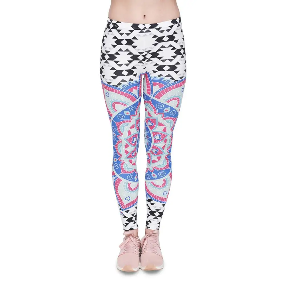 Long Pant 16 Мандала бирюзовые штаны для йоги с 3D принтом, леггинсы для занятий спортом, для женщин, для фитнеса, эластичные штаны для тренировок, бега, Mallas Deporte Mujers - Цвет: Long Pant 16