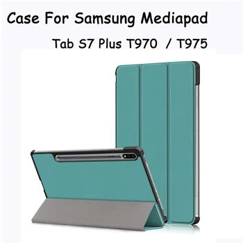 

Leather Flip Case for Samsung MediaPad Tab S7 Plus SM-T970 SM-T975 Tablet Case Magnetic Cover Stand Smart Sleep Wake Up