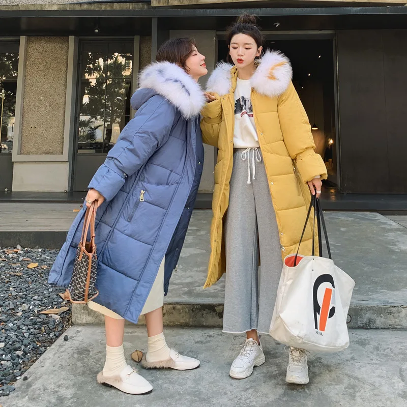 

Down Jacket Cotton-padded Clothes Women's Mid-length 2019 Winter New Style Korean-style Loose-Fit over-the-Knee Winter Coat INS