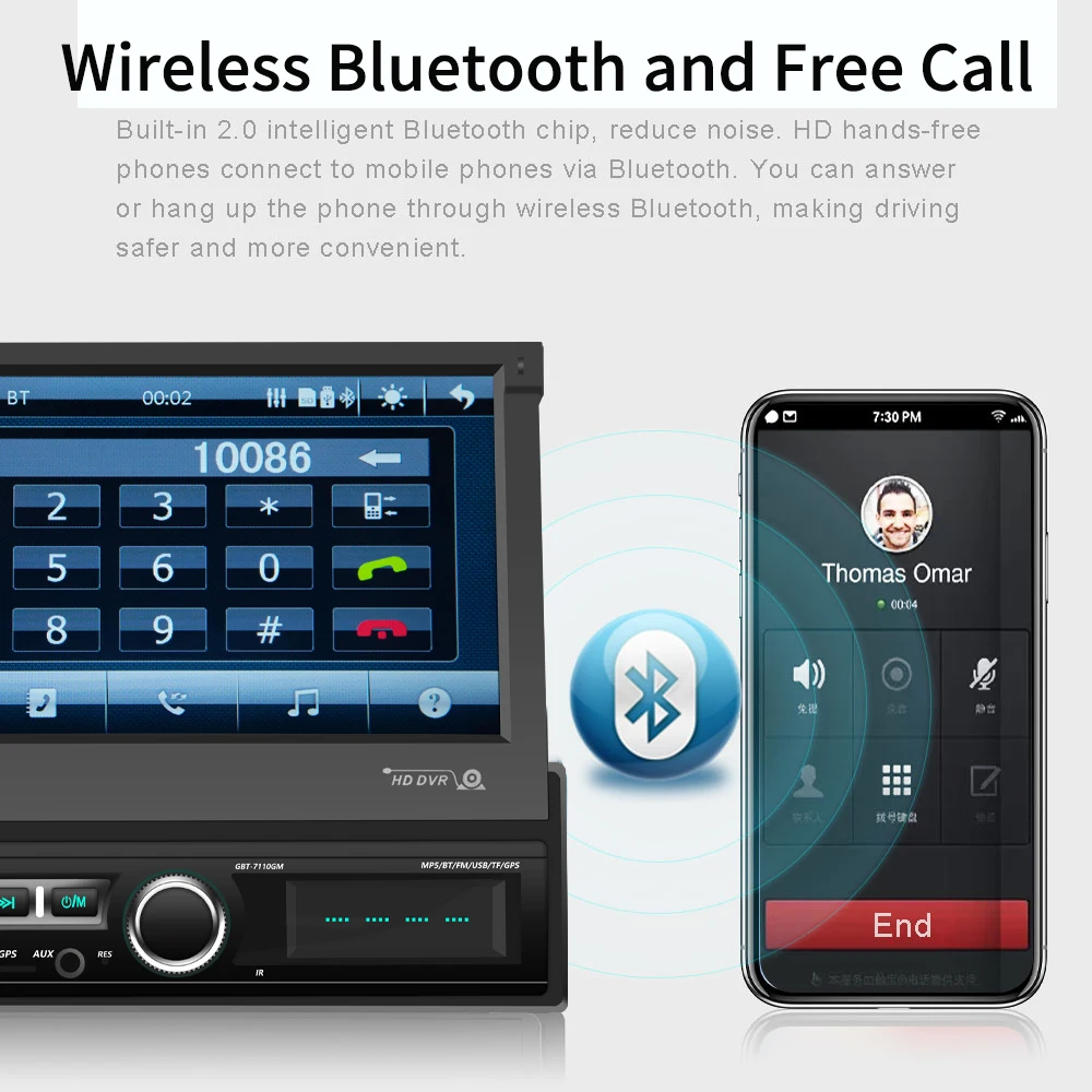  Podofo 1 Din 7 ''Radios de coche GPS Autoradio Android espejo enlace coche reproductor Multimedia p