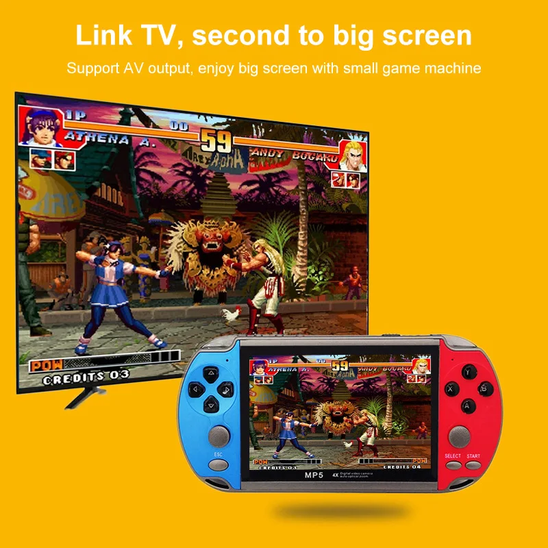 COOL NEW X7 4.3inch Game Console 8GB 8/16/ Bits Double Rocker Handheld Game Player Retro Video Console Built In 6000 Games