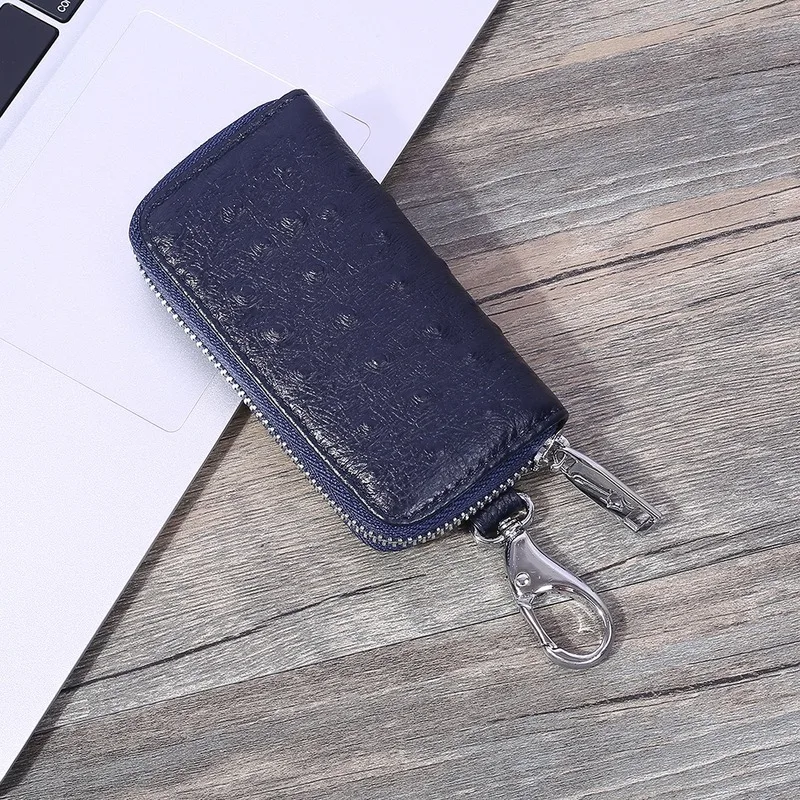 

Fashion ostrich pattern car key case waistband universal large capacity key case 2020 new purse keychains for ladies