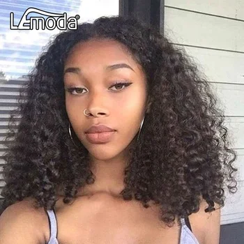 

kinky Curly Bob Wig 4x4 Lace Closure Wig 6-16inch Human Hair Wigs For Women 150% Lemoda Brazilian Hair Wig Side Part Lace Wig