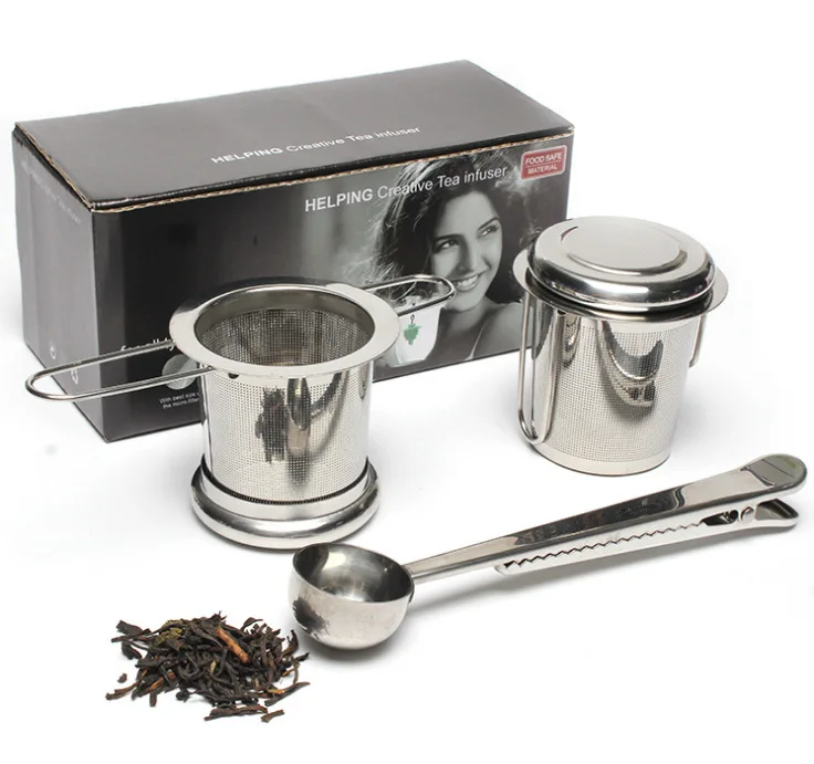 Factory Wholesale Glass Filter Stainless Steel Creative Tea Strainer Silica Gel Tea Hold Stainless Steel Tea Compartment Straine