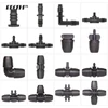 RBCFHI Garden 3/8" To 1/4" Hose Connector 8/11 To 4/7mm Barbed Lock Tee Straight Elbow End Plugs Pipe Adapter Irrigator Fitting 1