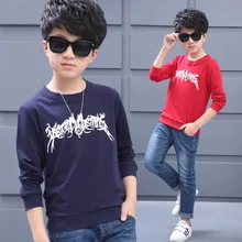 Детская Базовая рубашка с принтом для мальчиков; коллекция года; корейский стиль; сезон осень; стиль; Детский свитер с рисунком для больших мальчиков