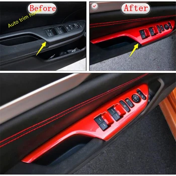

Lapetus Inner Door Armrest Window Lift Button Panel Cover Trim Fit For Honda Civic 2016 2017 2018 2019 2020 ABS Auto Accessories
