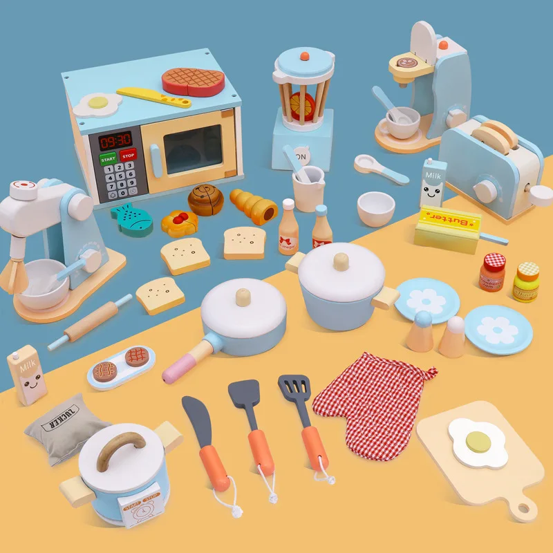 Wooden Kitchen Pretend Toy Simulation 